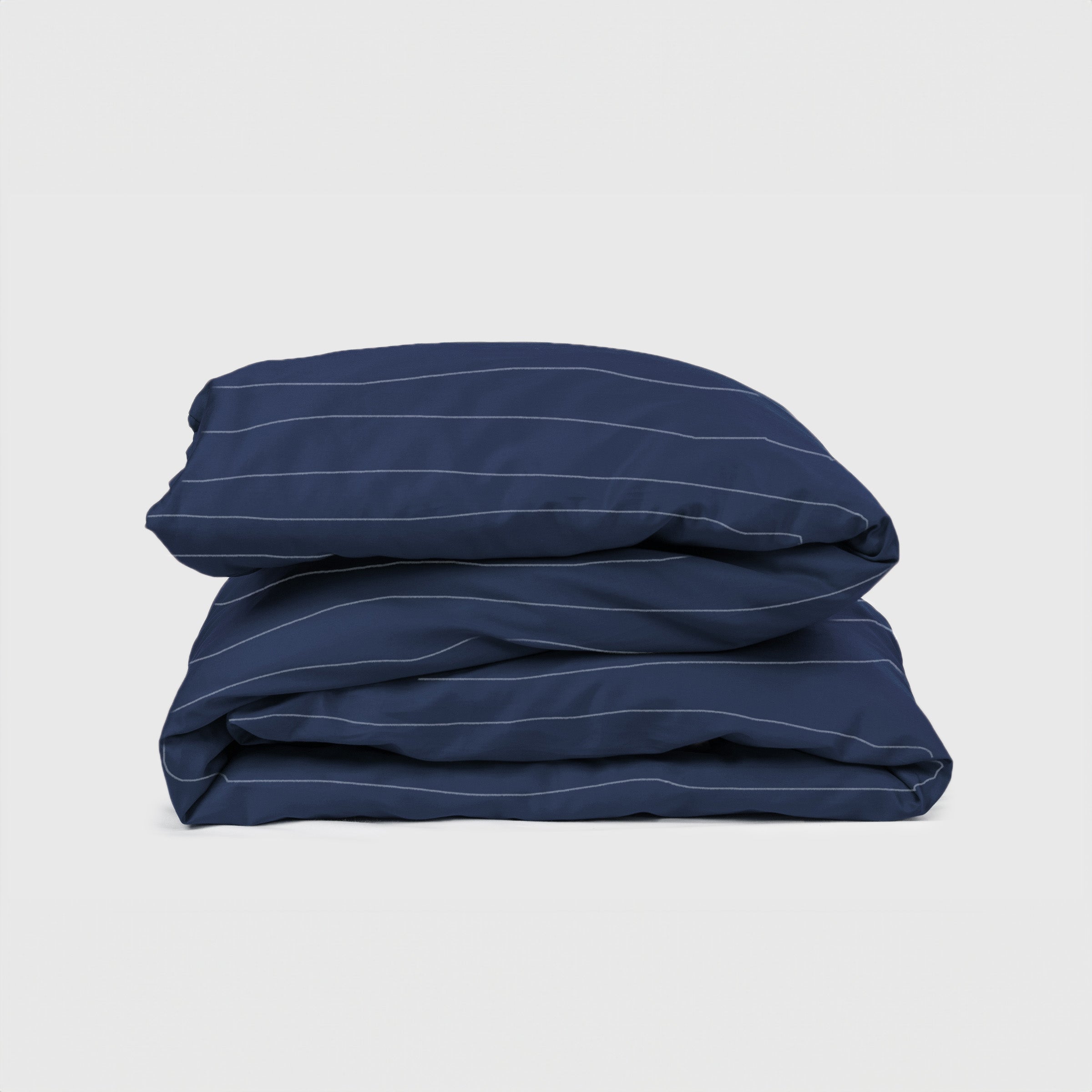 Classic Navy Pinstripes Duvet Set