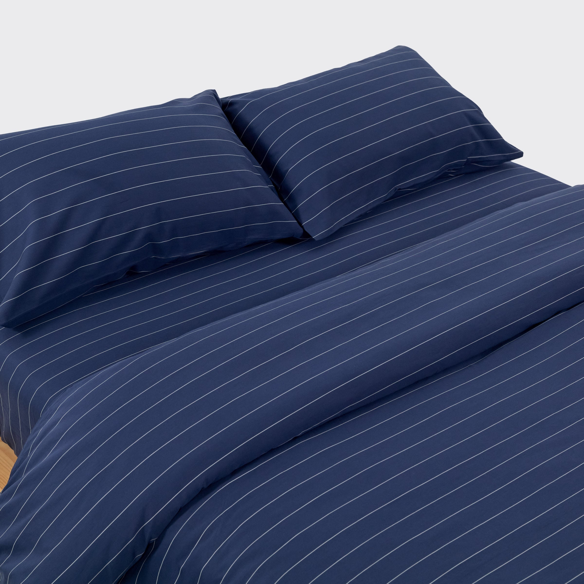 Classic Navy Pinstripes Duvet Bundle Set