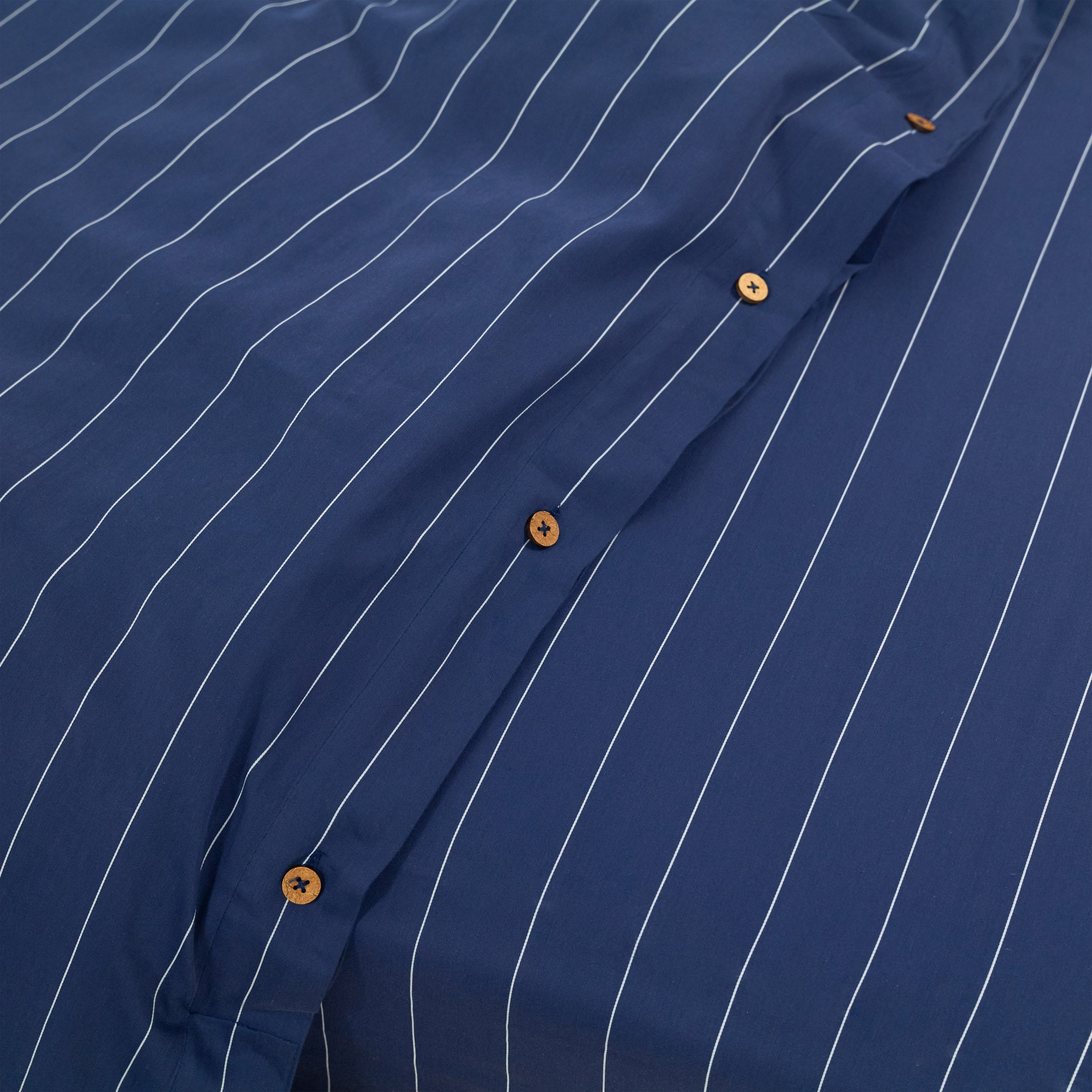 Classic Navy Pinstripes Duvet Bundle Set