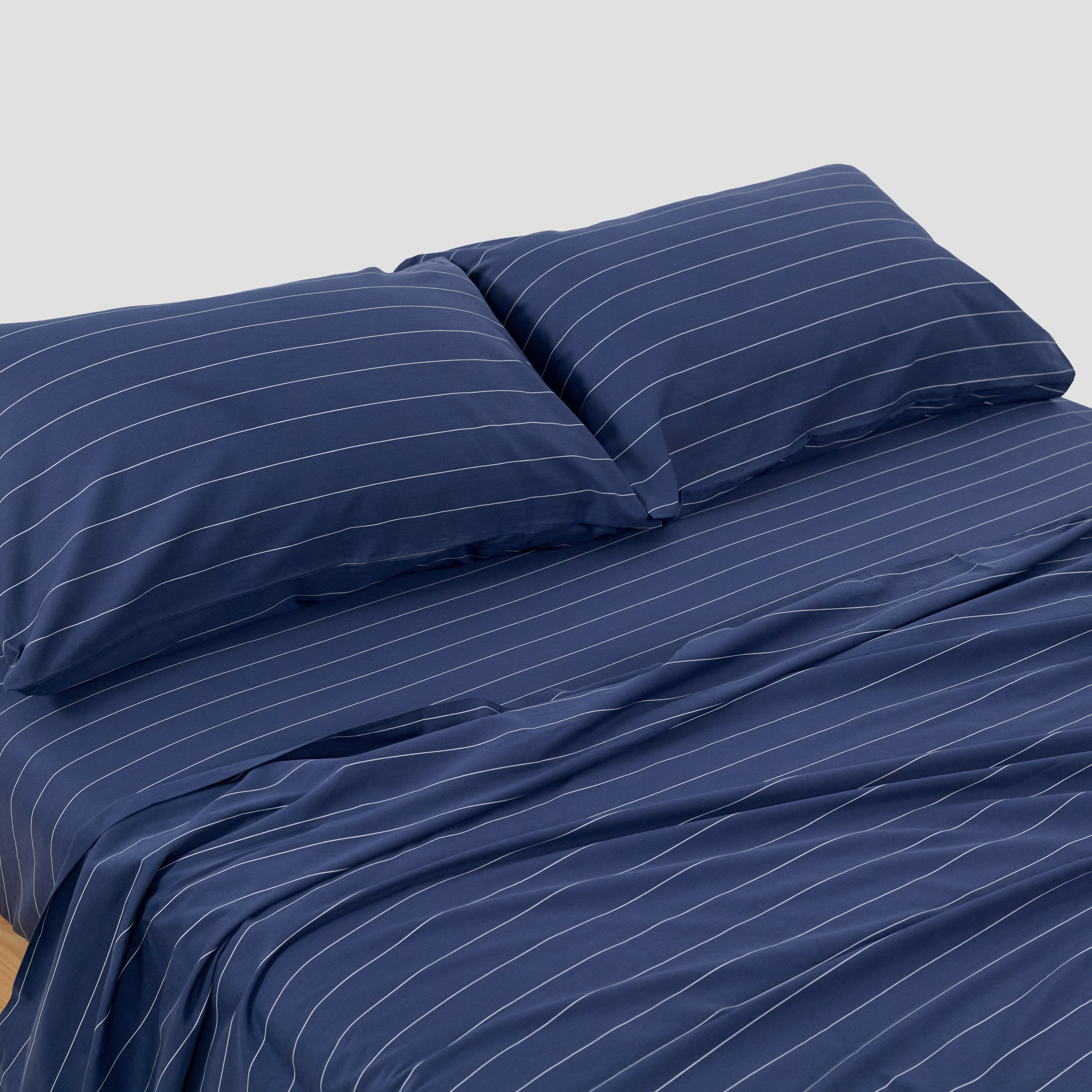 Classic Navy Pinstripes Flat Sheet