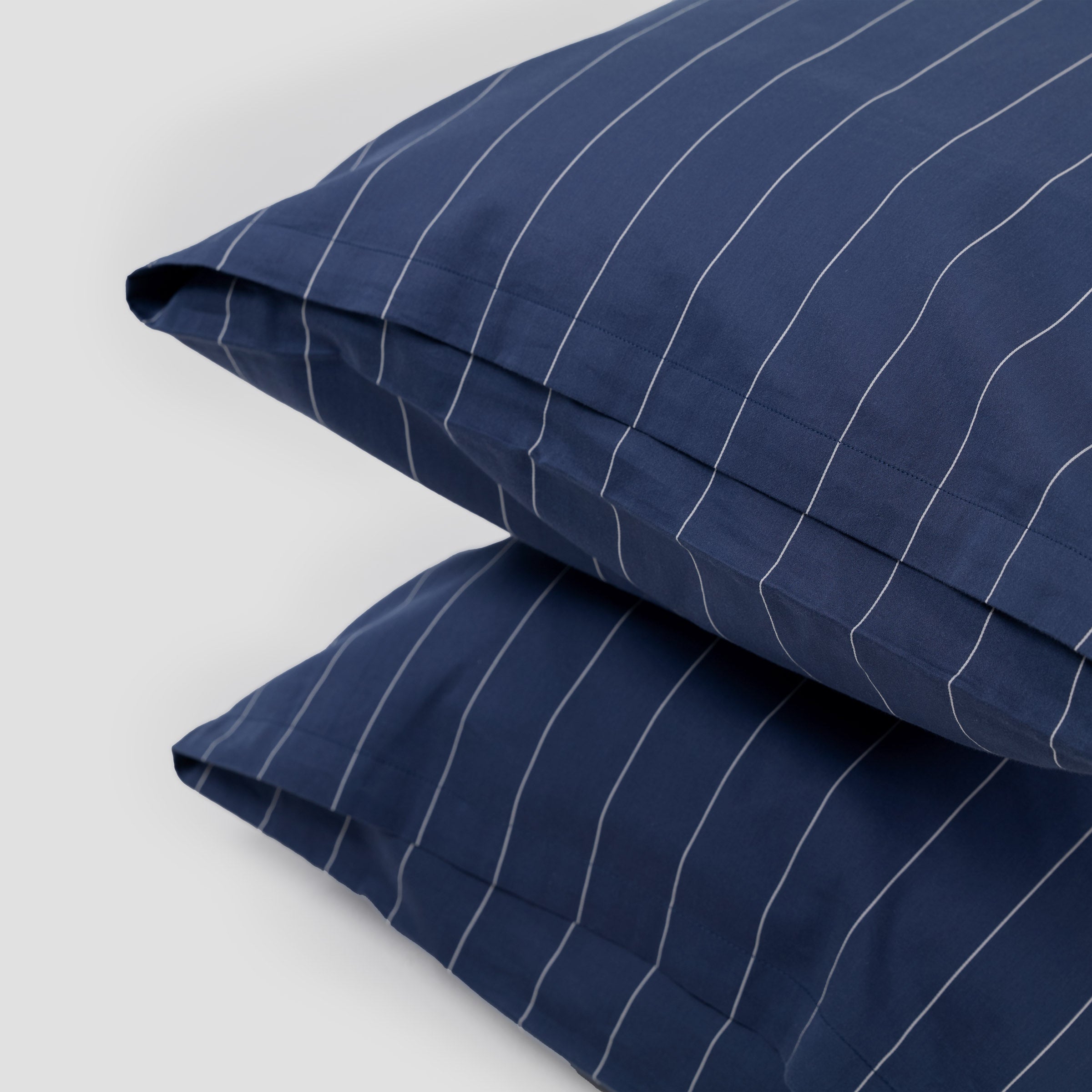 Classic Navy Pinstripes Pillow Case Pair