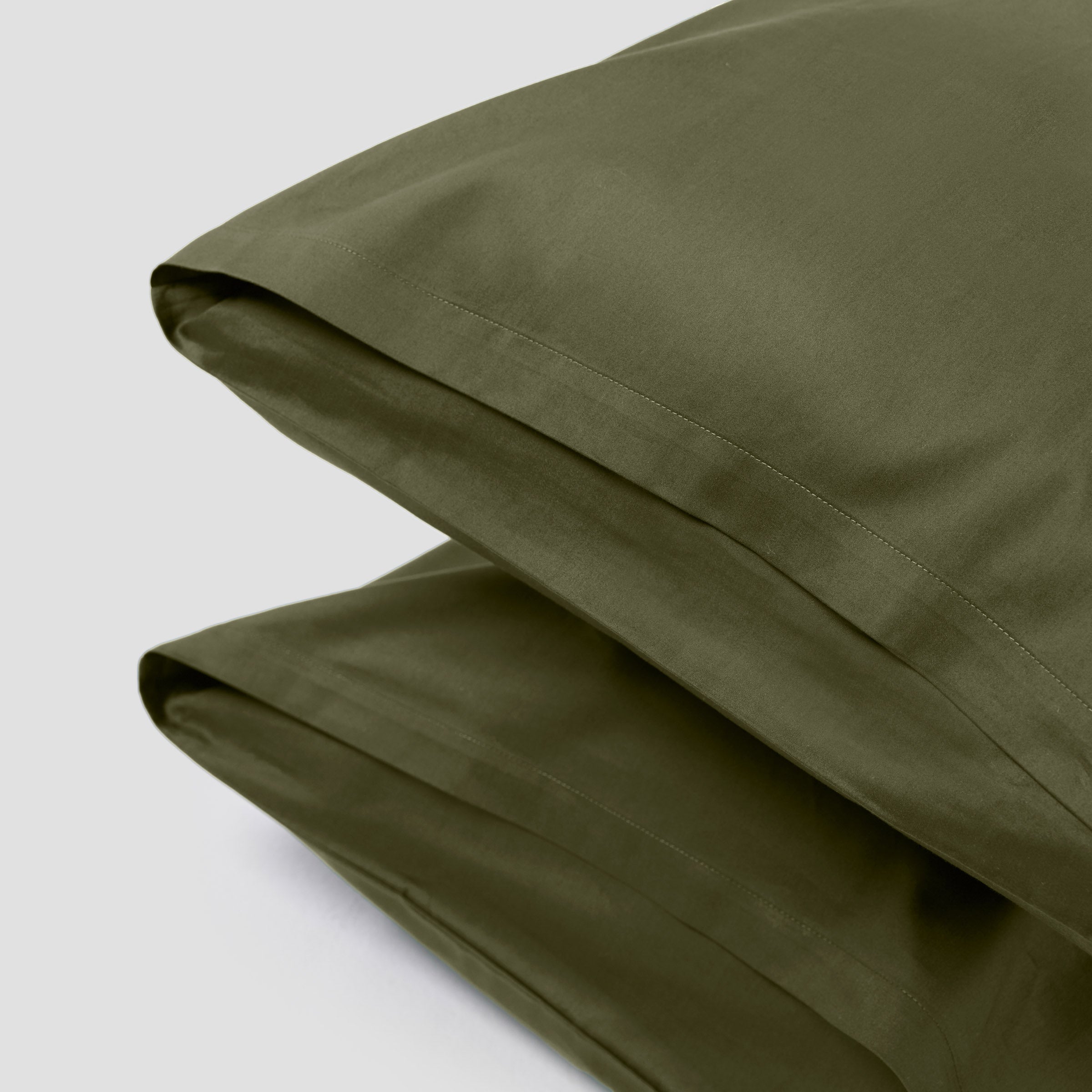 Crisp Olive Pillow Case Pair