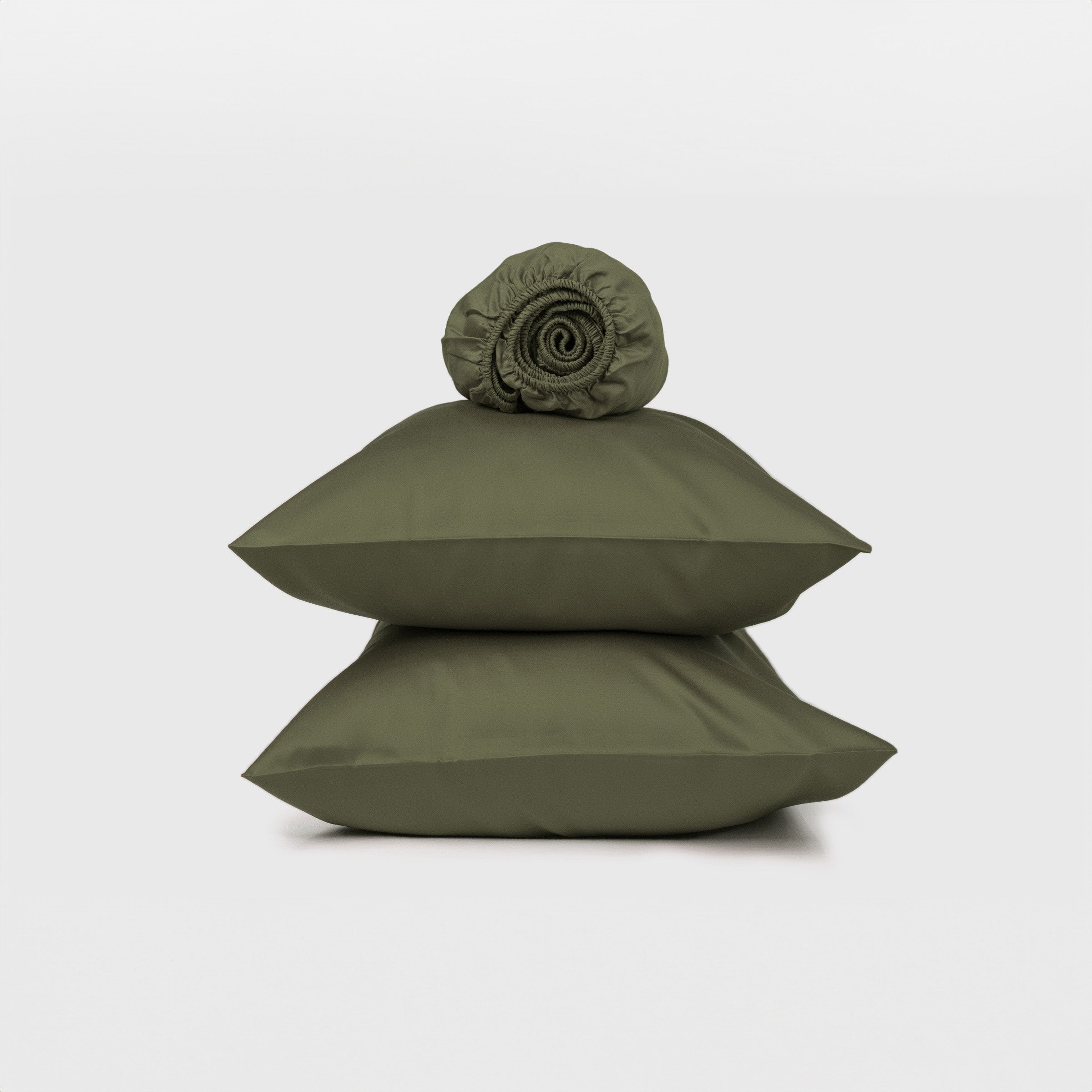 Crisp Olive Fitted Sheet Set