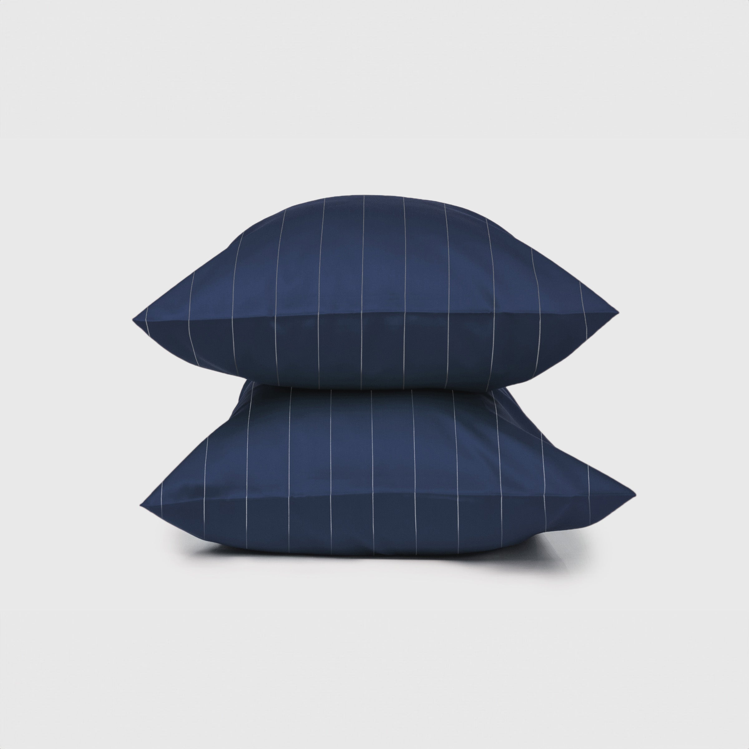 Classic Navy Pinstripes Pillow Case Pair